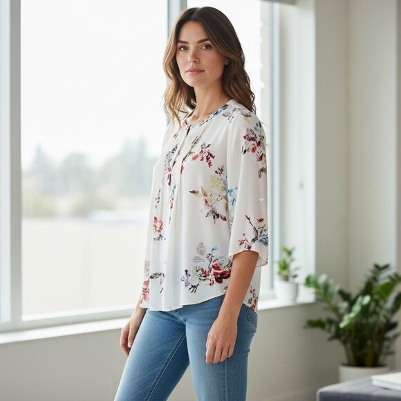 Daniel Rainn Pleated Blouse Women's size 1X - Picture 1 of 9